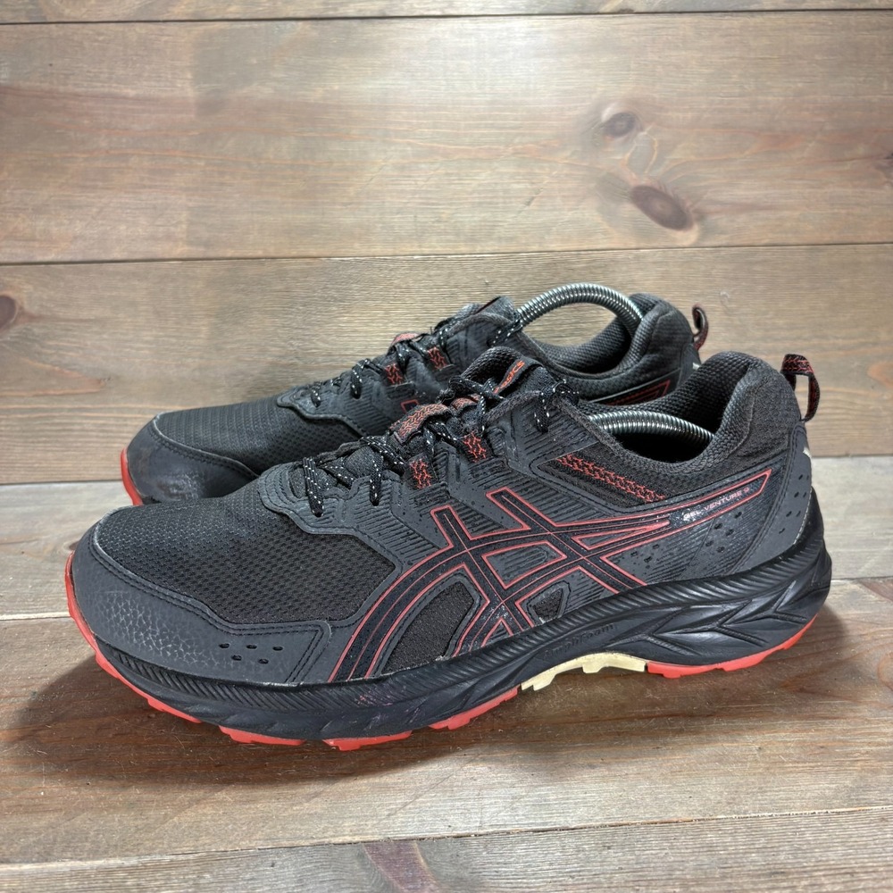ASICS Gel Venture 9 Mens size 10 shoes Black Mesh Trail Running sneakers